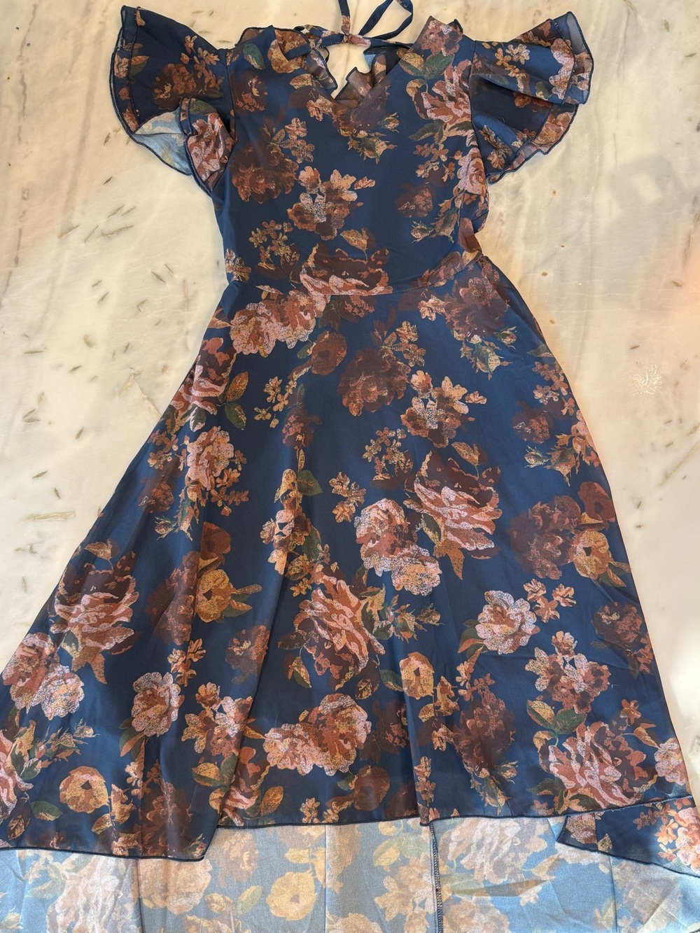 Joyfolie Mia Joy Navy Floral Print Dress